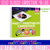 Party Printable Paper | Party Printable Cardstock 96lbs | 12x12 glossy cardstock for inkjet printers